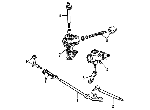 1989 Ford Bronco P/S Pump & Hoses, Steering Gear & Linkage Hose Diagram for EOTZ-3A719-B