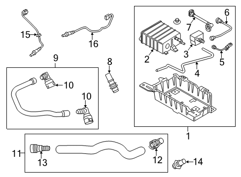 2019 Ford Mustang Emission Components Connector Diagram for 7T4Z-9E499-D