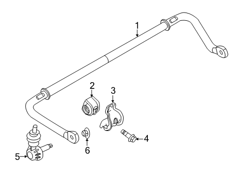2018 Ford Focus Stabilizer Bar & Components - Rear Stabilizer Link Nut Diagram for -W700248-S442