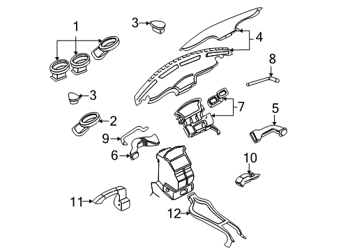 2002 Ford Focus Ducts Duct Assembly Diagram for YS4Z18C433AA
