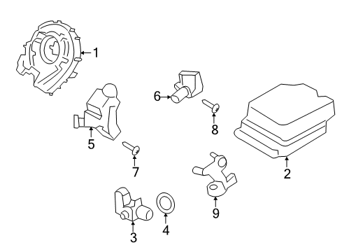 2019 Ford Escape Air Bag Components Side Sensor Diagram for H2GZ-14B345-A