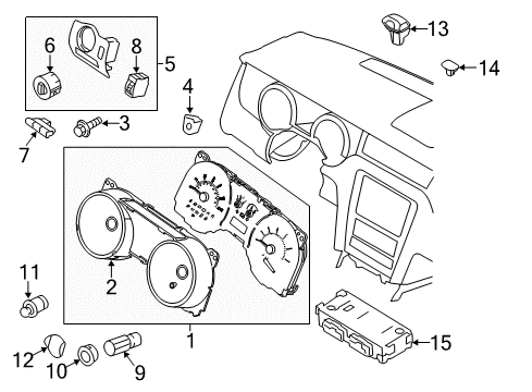 2014 Ford Mustang Instruments & Gauges Cluster Assembly Diagram for ER3Z-10849-JA