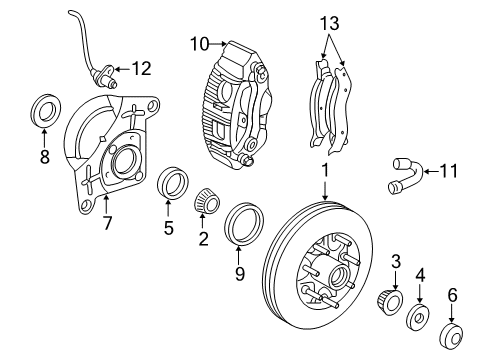 2002 Ford Expedition Brake Components Rear Pads Diagram for XL3Z-2200-AA