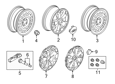 2016 Ford Transit Connect Wheels Wheel, Alloy Diagram for DT1Z-1007-E