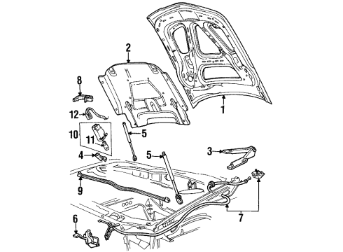 1996 Lincoln Continental Bulbs Latch Diagram for F5OY16700A