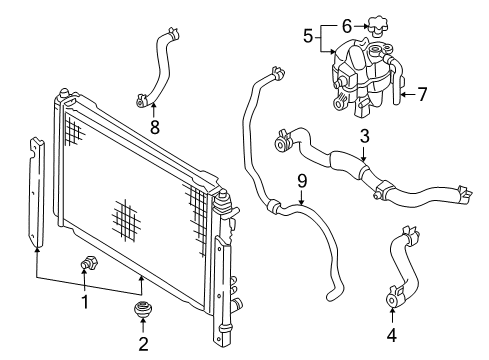 2006 Ford Escape Radiator & Components Upper Hose Diagram for 5L8Z-8260-BC
