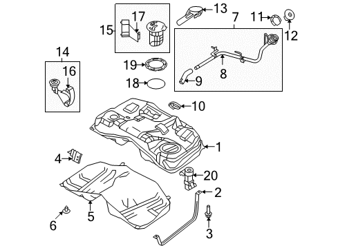 2012 Lincoln MKZ Fuel Supply Fuel Pump Diagram for AE5Z-9H307-F