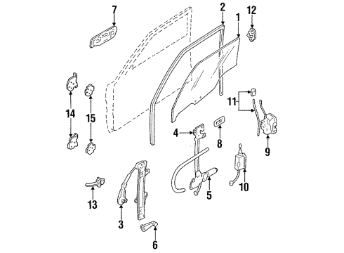 1995 Ford Escort Front Door Window Switch Diagram for F3CZ-14529-A