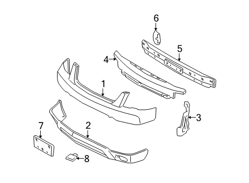 2007 Ford Freestyle Front Bumper Bumper Cover Diagram for 5F9Z-17D957-AAC