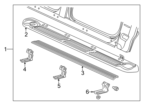 2001 Ford F-150 Running Board Step Bar Assembly Diagram for YL3Z-16450-BA
