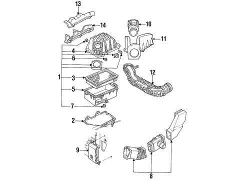 1993 Ford Explorer Air Inlet Insert Diagram for E69Z-9C629-A