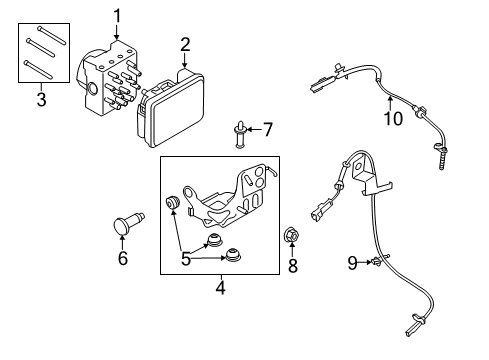 2019 Ford SSV Plug-In Hybrid ABS Components Bracket Stud Diagram for -W715967-S450