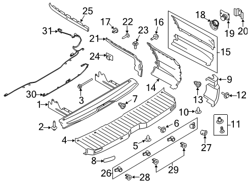 2017 Ford Transit-250 Parking Aid Deflector Pin Diagram for -W711712-S300