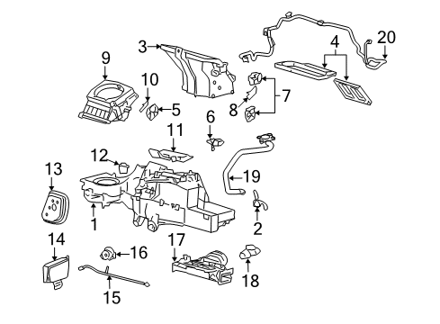 2008 Lincoln Mark LT Blower Motor & Fan Vacuum Reservoir Diagram for 4L3Z-19A566-AA