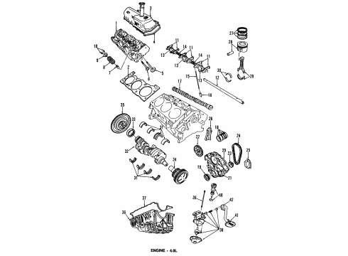 1992 Ford Explorer Engine Parts, Mounts, Cylinder Head & Valves, Camshaft & Timing, Oil Pan, Oil Pump, Crankshaft & Bearings, Pistons, Rings & Bearings Oil Pan Wedge Diagram for F2TZ-6711-A