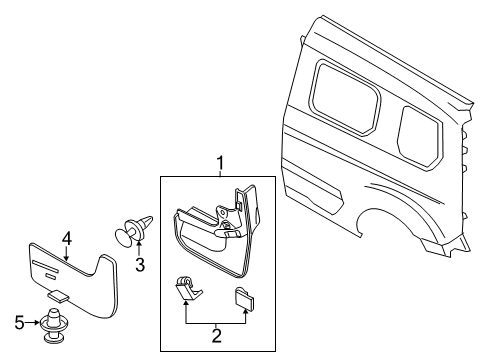 2020 Ford Transit Connect Exterior Trim - Side Panel Mud Guard Diagram for DT1Z-16A550-B