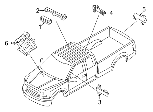 2018 Ford F-150 Keyless Entry Components Indicator Diagram for DS7Z-15603-D