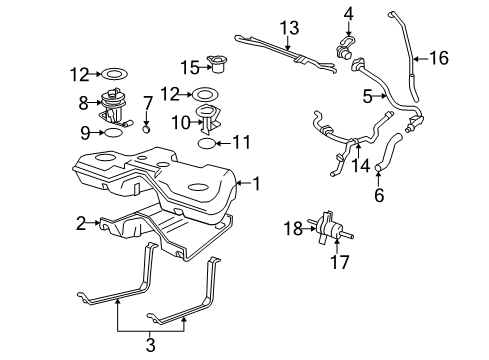 2005 Mercury Montego Fuel Supply Switch Assembly Diagram for 5L2Z-9341-A