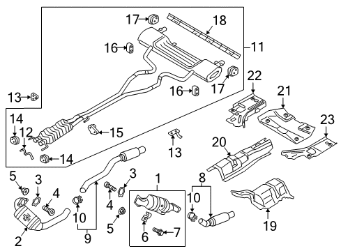 2018 Lincoln Continental Exhaust Components Converter Stud Diagram for -W712458-S900