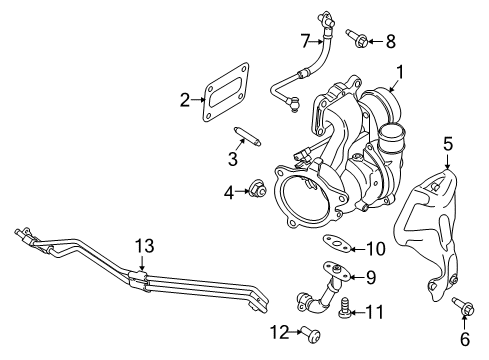 2019 Ford Fusion Turbocharger Heat Shield Bolt Diagram for -W717392-S300