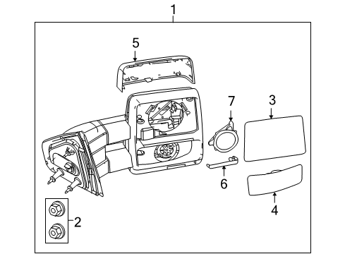 2013 Ford F-150 Mirrors Mirror Assembly Diagram for 9L3Z-17682-AC