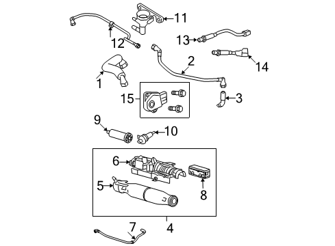 2008 Ford F-150 Emission Components Vapor Hose Diagram for 5L3Z-9D289-A