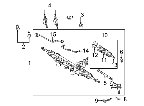 2007 Ford Ranger Steering Column & Wheel, Steering Gear & Linkage Outer Tie Rod Diagram for 5L5Z-3A130-AA