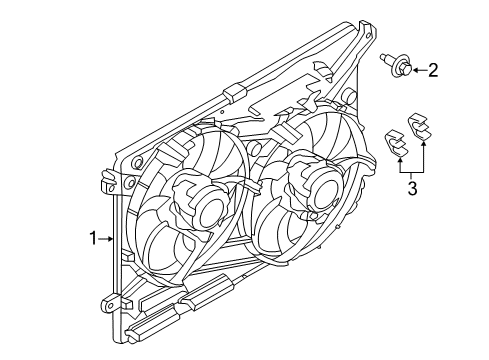 2018 Ford Fusion Cooling System, Radiator, Water Pump, Cooling Fan Fan Assembly Clip Diagram for -W716029-S300