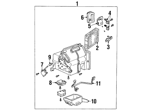 2001 Mercury Villager Heater Core & Control Valve Heater Assembly Diagram for XF5Z-18478-BA