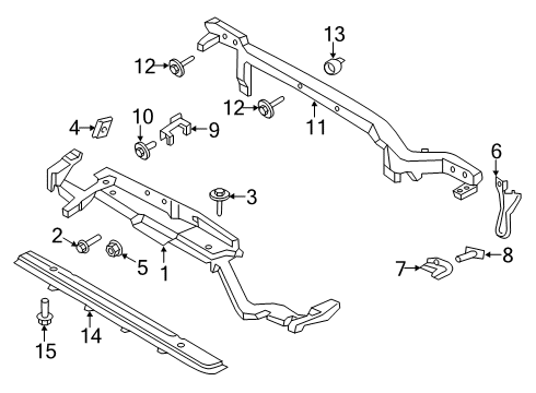 2015 Ford Edge Radiator Support Upper Tie Bar Diagram for FT4Z-16138-C