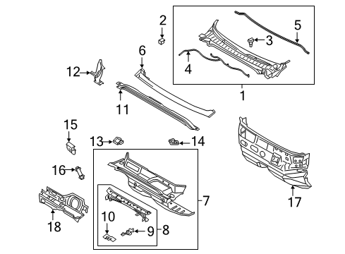 2019 Lincoln MKZ Cowl Crossmember Diagram for DG9Z-5810414-A
