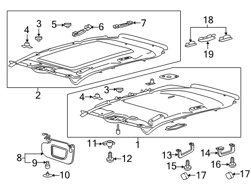 2019 Lincoln Nautilus Interior Trim - Roof Sunvisor Nut Diagram for -W715783-S439