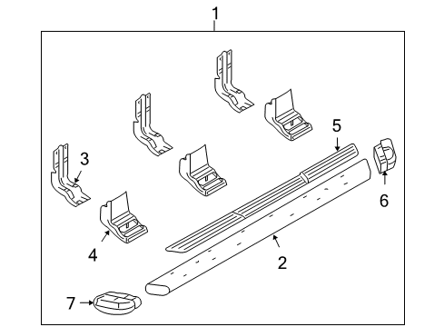 2007 Ford F-350 Super Duty Running Board Step Bar Assembly Cover Diagram for 1C3Z-2532238-AA