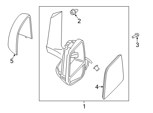 2019 Ford Transit Connect Mirrors Mirror Assembly Diagram for DT1Z-17682-U