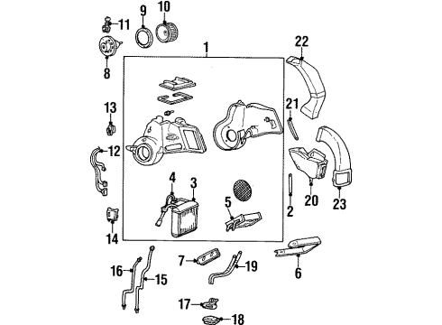 2000 Ford Windstar Auxiliary A/C & Heater Unit Blower Motor Diagram for XF2Z-19805-FA