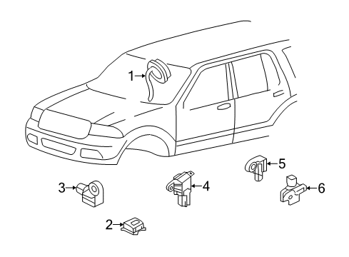 2012 Lincoln Navigator Air Bag Components Passenger Inflator Module Diagram for BL7Z-78044A74-AA