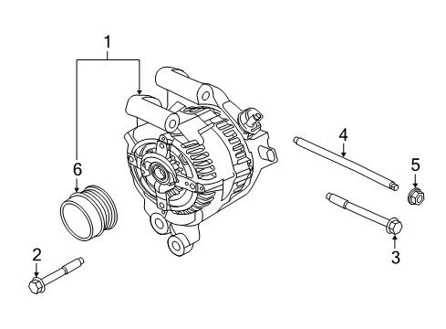 2015 Ford Escape Alternator Alternator Diagram for CJ5Z-10346-F