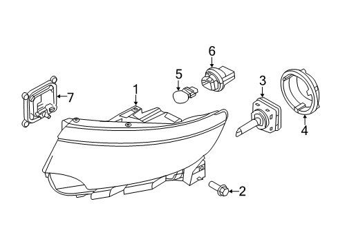 2014 Ford Edge Headlamps Composite Assembly Diagram for BT4Z-13008-A