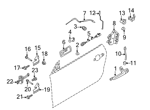 2010 Ford Mustang Lock & Hardware Handle, Inside Diagram for AR3Z-6322601-DB