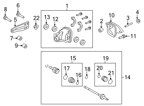 2008 Lincoln Navigator Carrier & Components - Rear Axle Housing Diagram for 7L1Z-4010-AC