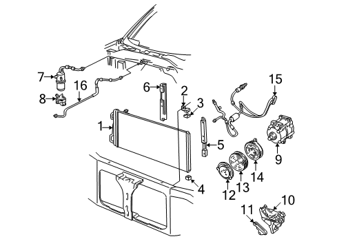 2004 Ford F-150 Heritage Air Conditioner Dehydrator Bracket Diagram for F65Z-19D607-AB