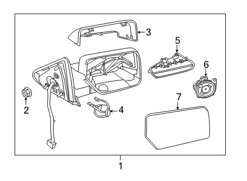 2015 Ford Expedition Mirrors Mirror Assembly Diagram for CL1Z-17682-AA
