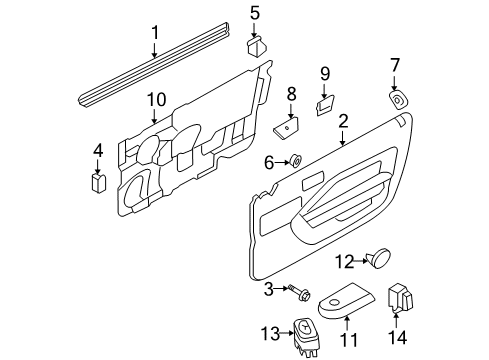 2008 Ford Mustang Door & Components Window Switch Diagram for 4R3Z-14529-CA