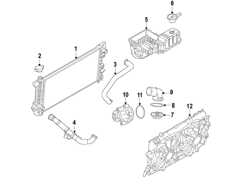 2012 Ford F-150 Cooling System, Radiator, Water Pump, Cooling Fan Upper Hose Diagram for AL3Z-8260-B