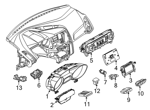2015 Ford Focus Automatic Temperature Controls Module Diagram for FR3Z-14D212-MA