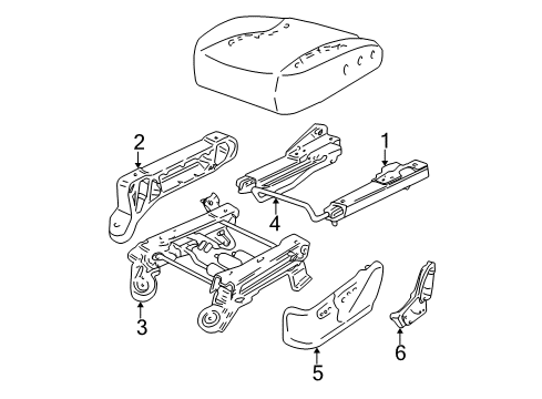 1999 Ford Expedition Front Seat Components Handle Diagram for YL3Z-15603A86-CAA