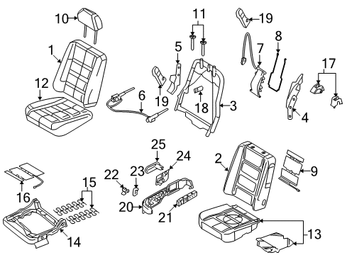 2009 Mercury Sable Power Seats Adjuster Switch Diagram for 9F9Z-14A701-C
