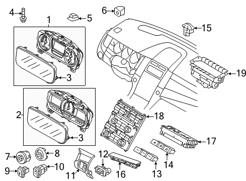 2016 Ford Taurus Cluster & Switches Cluster Assembly Diagram for GG1Z-10849-CA