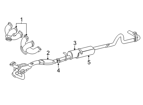 1996 Ford E-350 Econoline Club Wagon Exhaust Components, Exhaust Manifold Manifold Diagram for F5TZ-9431-A