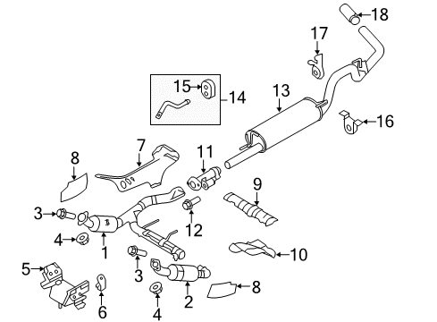 2011 Ford F-150 Exhaust Components, Exhaust Manifold Front Pipe Diagram for BL3Z-5A212-B